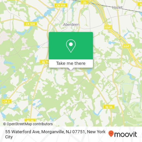 Mapa de 55 Waterford Ave, Morganville, NJ 07751