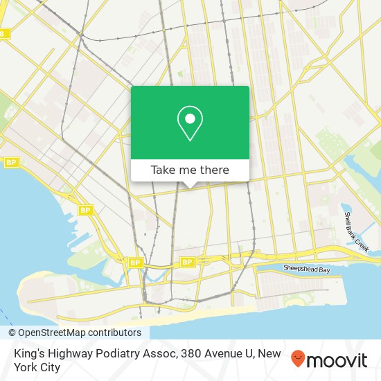 Mapa de King's Highway Podiatry Assoc, 380 Avenue U