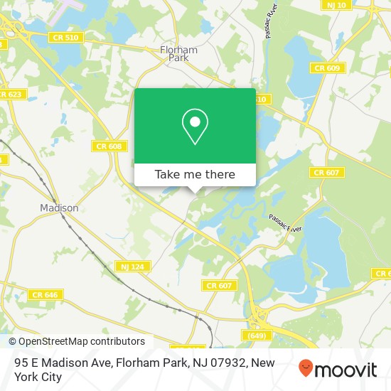 Mapa de 95 E Madison Ave, Florham Park, NJ 07932