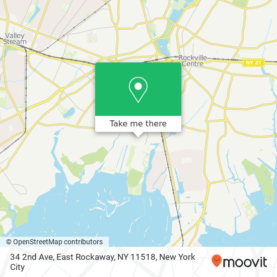Mapa de 34 2nd Ave, East Rockaway, NY 11518