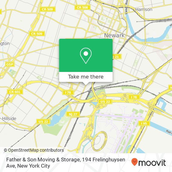 Mapa de Father & Son Moving & Storage, 194 Frelinghuysen Ave