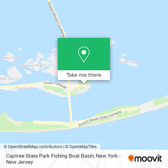 Captree State Park Fishing Boat Basin map