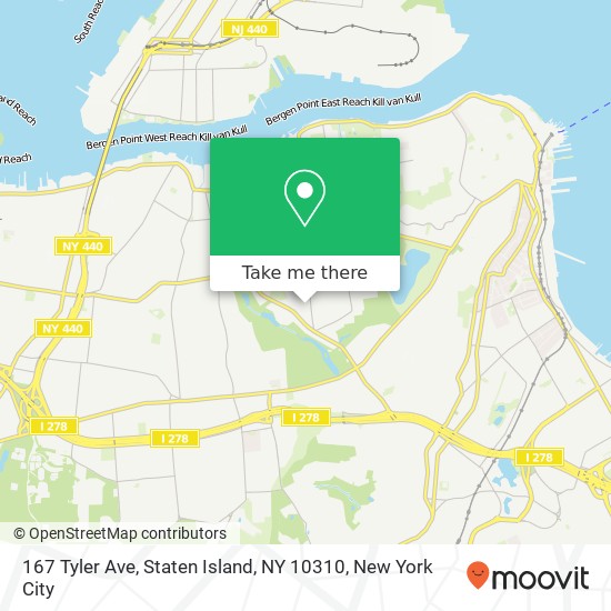 Mapa de 167 Tyler Ave, Staten Island, NY 10310