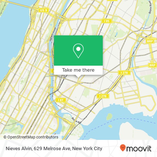 Mapa de Nieves Alvin, 629 Melrose Ave