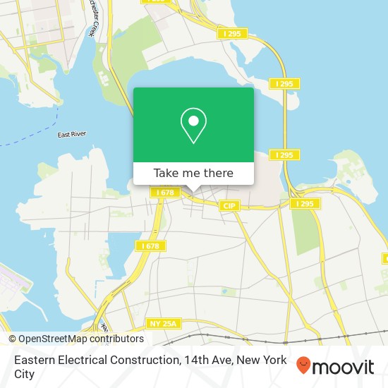 Eastern Electrical Construction, 14th Ave map