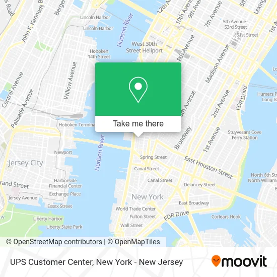 UPS Customer Center map