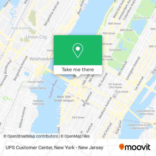 UPS Customer Center map