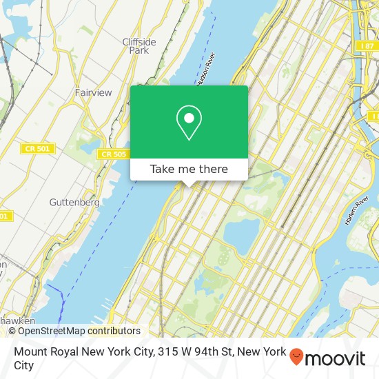 Mount Royal New York City, 315 W 94th St map