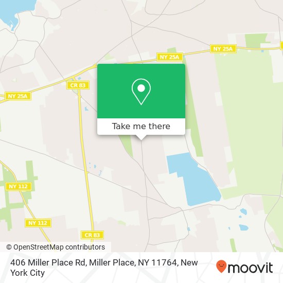 Mapa de 406 Miller Place Rd, Miller Place, NY 11764