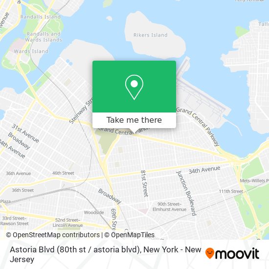 Mapa de Astoria Blvd (80th st / astoria blvd)