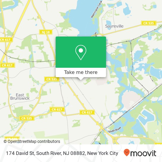 Mapa de 174 David St, South River, NJ 08882