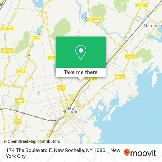 174 The Boulevard E, New Rochelle, NY 10801 map