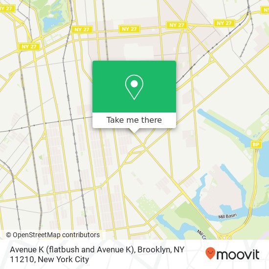 Mapa de Avenue K (flatbush and Avenue K), Brooklyn, NY 11210
