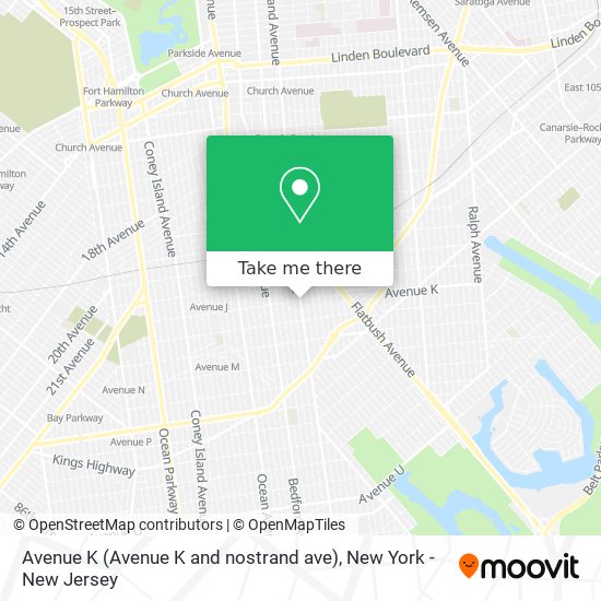 Avenue K (Avenue K and nostrand ave) map