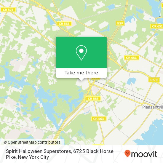 Mapa de Spirit Halloween Superstores, 6725 Black Horse Pike
