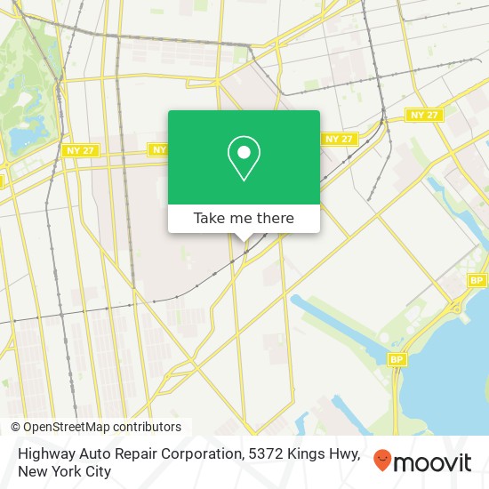 Highway Auto Repair Corporation, 5372 Kings Hwy map