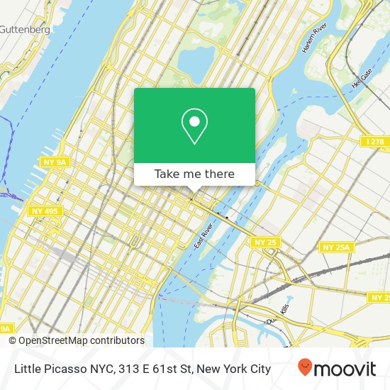 Mapa de Little Picasso NYC, 313 E 61st St