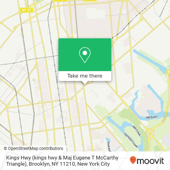 Kings Hwy (kings hwy & Maj Eugene T McCarthy Triangle), Brooklyn, NY 11210 map