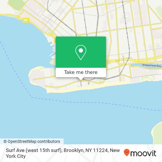 Mapa de Surf Ave (west 15th surf), Brooklyn, NY 11224