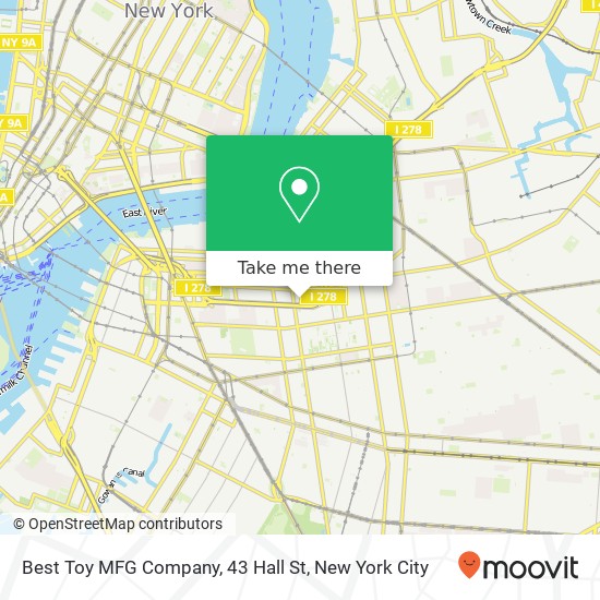 Mapa de Best Toy MFG Company, 43 Hall St