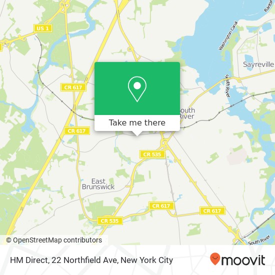 Mapa de HM Direct, 22 Northfield Ave