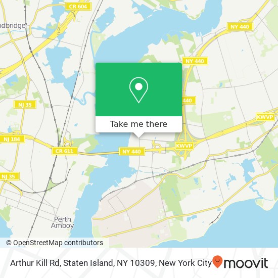 Mapa de Arthur Kill Rd, Staten Island, NY 10309