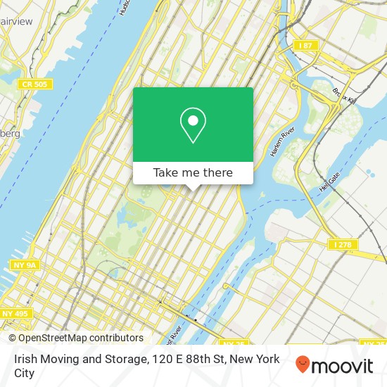 Mapa de Irish Moving and Storage, 120 E 88th St