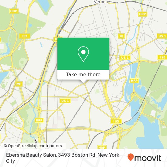 Mapa de Ebersha Beauty Salon, 3493 Boston Rd