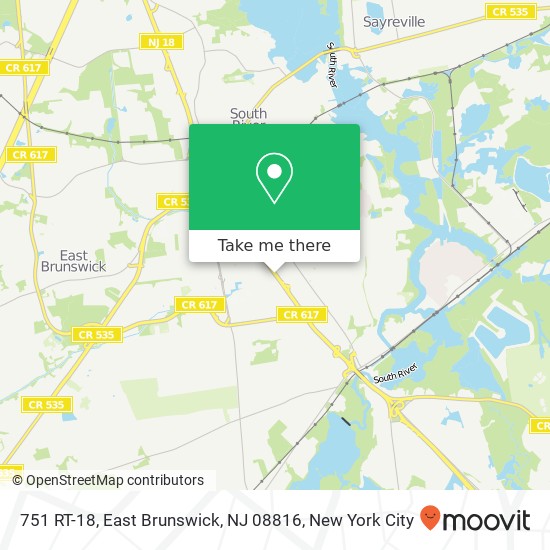 Mapa de 751 RT-18, East Brunswick, NJ 08816