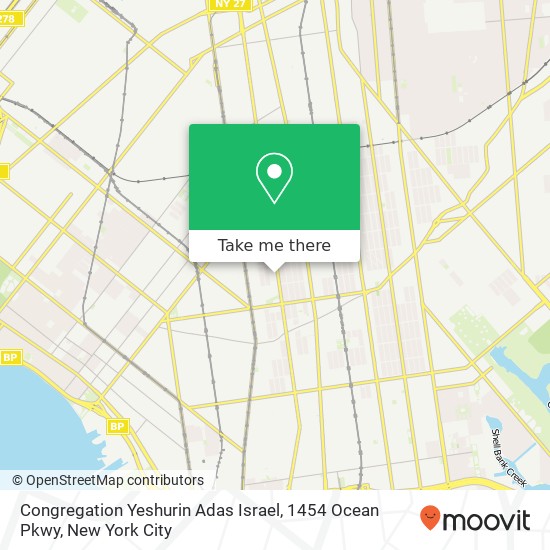 Congregation Yeshurin Adas Israel, 1454 Ocean Pkwy map