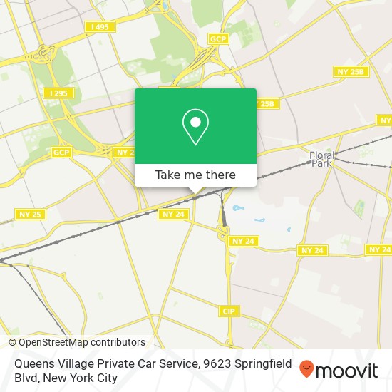 Mapa de Queens Village Private Car Service, 9623 Springfield Blvd