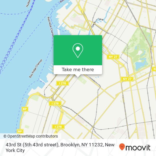 Mapa de 43rd St (5th 43rd street), Brooklyn, NY 11232