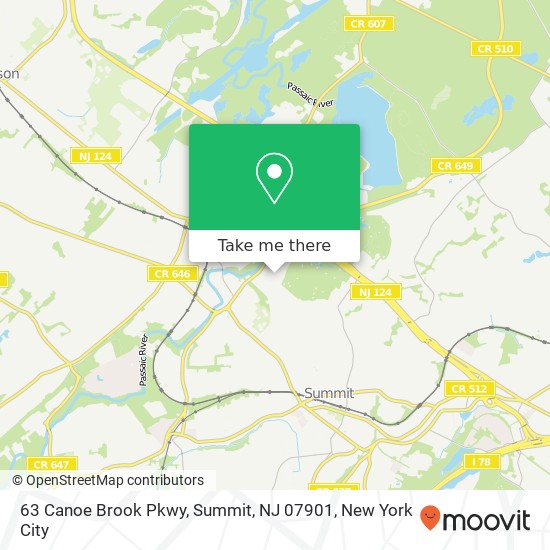 Mapa de 63 Canoe Brook Pkwy, Summit, NJ 07901