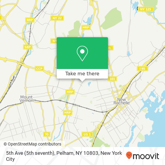 Mapa de 5th Ave (5th seventh), Pelham, NY 10803
