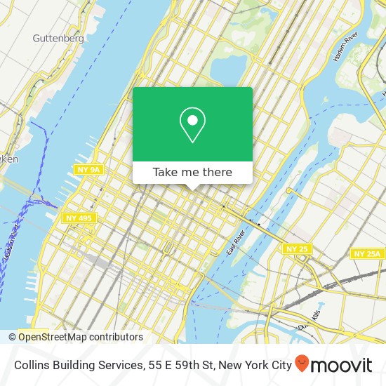 Mapa de Collins Building Services, 55 E 59th St