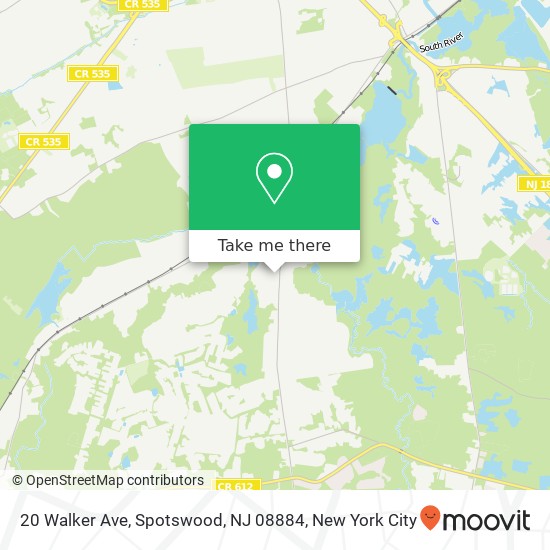 Mapa de 20 Walker Ave, Spotswood, NJ 08884