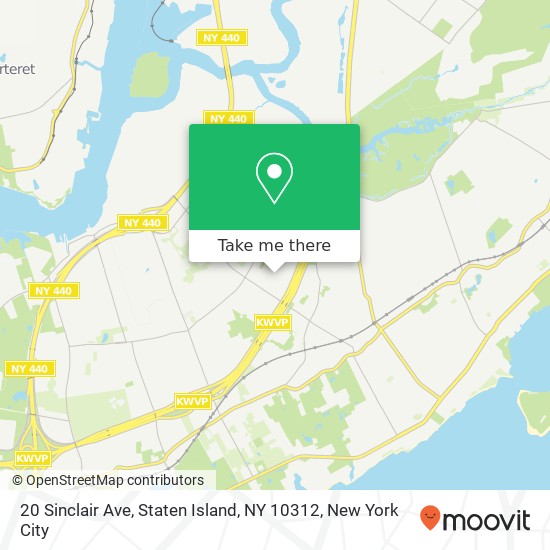 Mapa de 20 Sinclair Ave, Staten Island, NY 10312