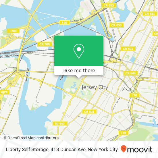 Mapa de Liberty Self Storage, 418 Duncan Ave