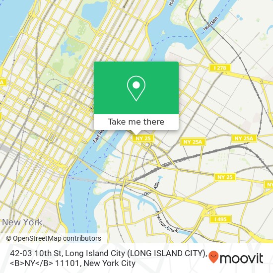 Mapa de 42-03 10th St, Long Island City (LONG ISLAND CITY), <B>NY< / B> 11101