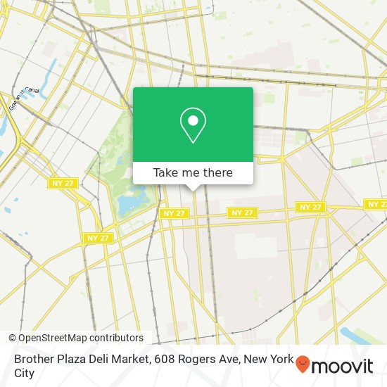 Mapa de Brother Plaza Deli Market, 608 Rogers Ave