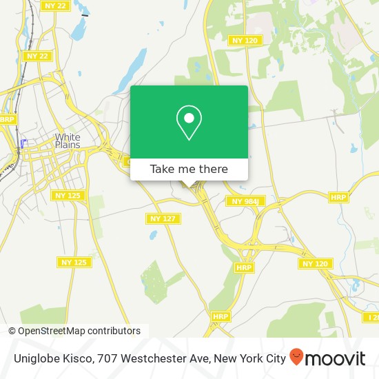 Mapa de Uniglobe Kisco, 707 Westchester Ave