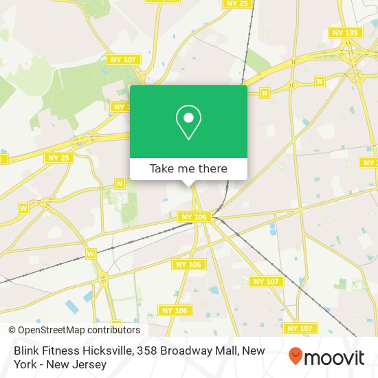 Blink Fitness Hicksville, 358 Broadway Mall map