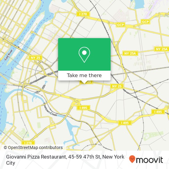 Giovanni Pizza Restaurant, 45-59 47th St map