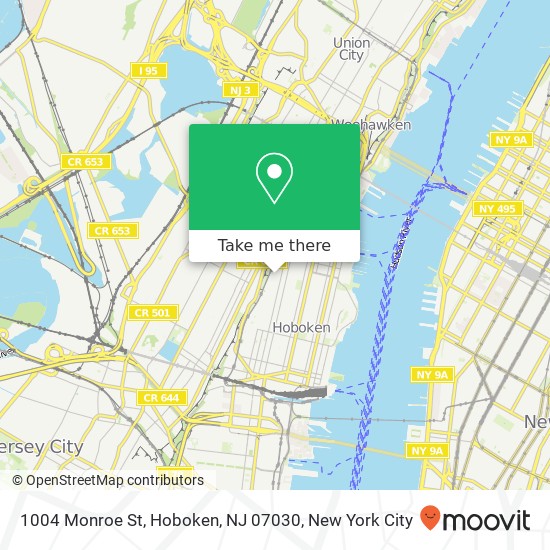 1004 Monroe St, Hoboken, NJ 07030 map