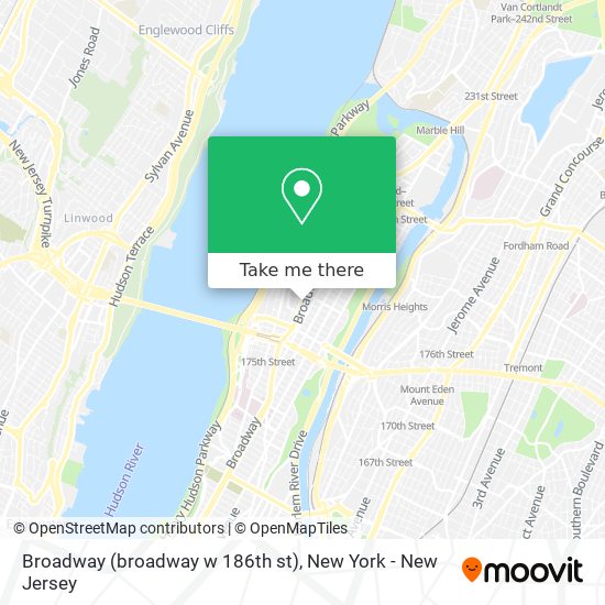 Mapa de Broadway (broadway w 186th st)