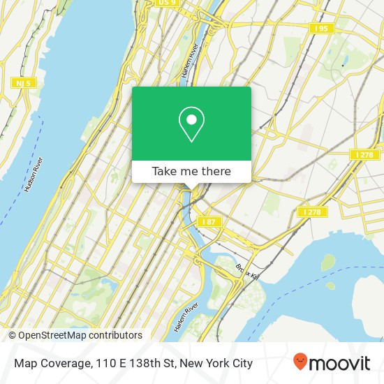 Map Coverage, 110 E 138th St map
