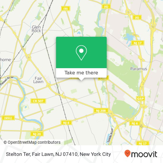 Mapa de Stelton Ter, Fair Lawn, NJ 07410