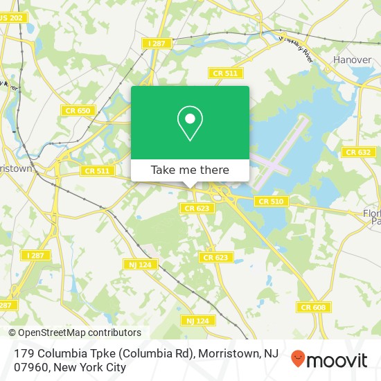 Mapa de 179 Columbia Tpke (Columbia Rd), Morristown, NJ 07960