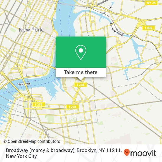 Mapa de Broadway (marcy & broadway), Brooklyn, NY 11211
