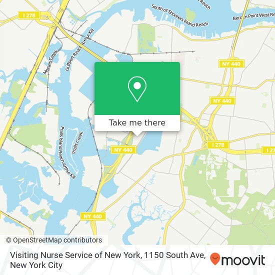 Visiting Nurse Service of New York, 1150 South Ave map